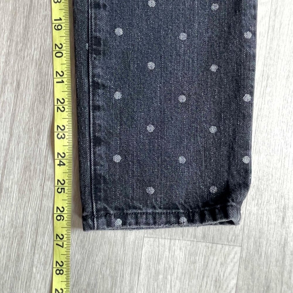 Current/Elliott Vintage Cropped Slim Jean Black Polka Dot Size 26 - Picture 7 of 9